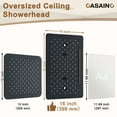 thumbnail image 5 of CASAINC 3-Spray Patterns Thermostatic 16 in. Ceiling Mount Rainfall Dual Shower Heads with Hand-Shower in Matte Black, 5 of 10
