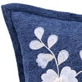 thumbnail image 2 of Jordan Manufacturing 20" x 14" Denim Blue and White Cherry Blossom Floral Rectangular Reversible Decorative Lumbar Throw Pillow with Embroidery Accent, 2 of 5