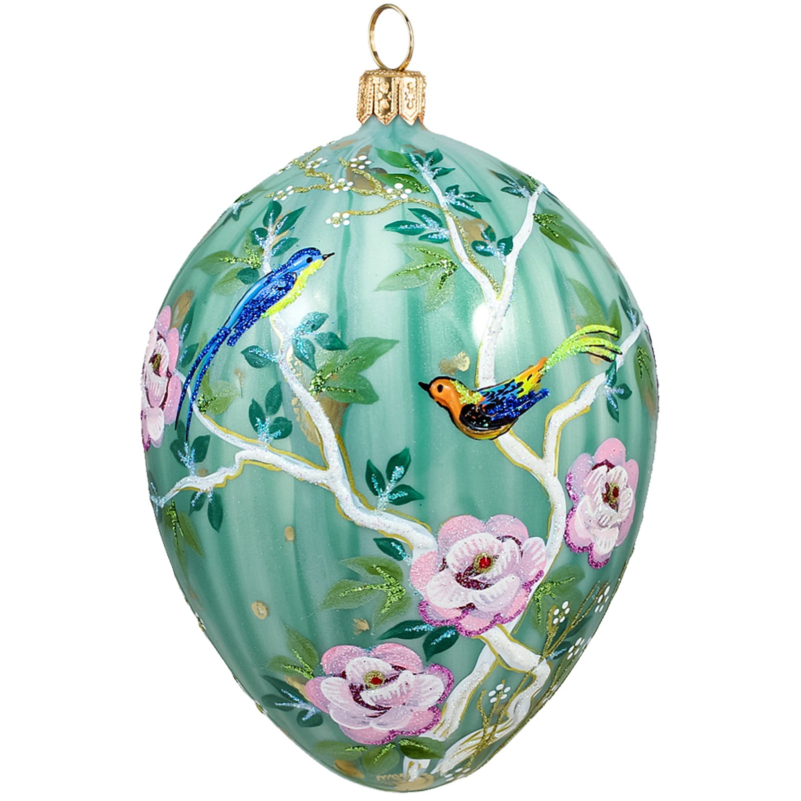 Glitterazzi Chinoserie Jeweled Egg Polish Glass Christmas Tree Ornament ...