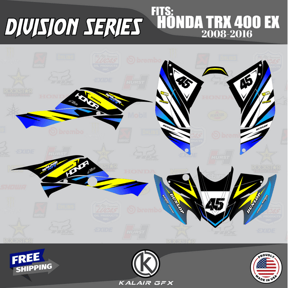 Kalair GFX Graphics Kit for Honda ATV TRX 400EX (2008-2016) Division Series