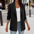 thumbnail image 2 of Women's Single Button Blazer Casual Long Sleeve Fashion Outerwear Navy Blue XXL, 2 of 6