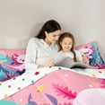 thumbnail image 4 of Manfei Cute Animal Axolotl Bedding Comforter Set 7-Piece for Boys Girls,Kawaii Salamander King Bedding Sets,Cartoon Ocean Wildlife Ultra Soft Bed Sheets,Breathable Home Decor,Reversible, 4 of 8