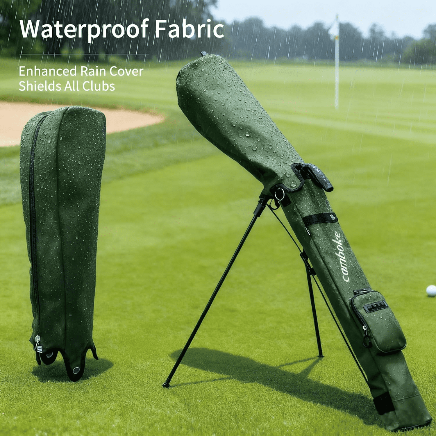 Lightweight Golf Stand Bag with Padded Strap - Portable 2-Way Divider Weekend Golf Bag for Driving Range - Golf Carry Bag with Retractable Legs & Pocket - Durable Practice Bag for Men Women