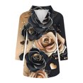 thumbnail image 5 of Viikei 3/4 Sleeve V Neck Shirts for Women,Fashion Women V-Neck Three Quarter 3/4Sleeve T-Shirt Printed Blouse Black M, 5 of 6