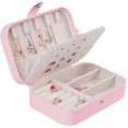 thumbnail image 3 of Jewelry Box Faux Leather: Earrings Organizer Case Vanity Storage Box with Mirror, 3 of 5