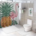 thumbnail image 7 of Orinice  Flamingo Shower Curtain, Modern Hand Drawn Pineapple Summer Paradise Jungle Birds Bohemian Palm Paradise, Cloth Fabric Bathroom Decor Set with Hooks,  69x72, 7 of 7