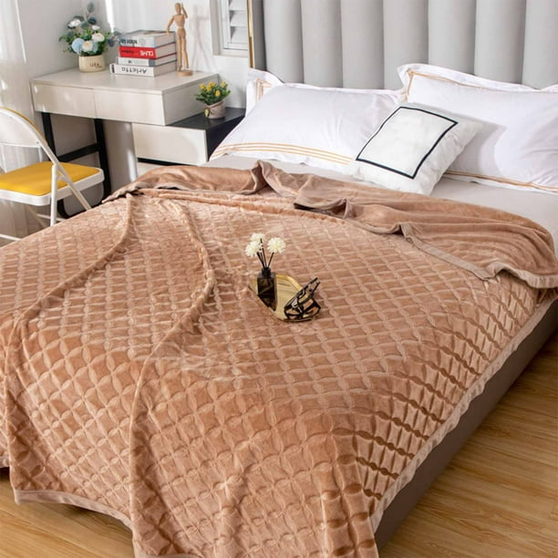 Manta de felpa de terciopelo de leche Faray de 99 x 149 cm | Suave y cálida manta tipo chal | Ribete de doble cara | Funda ligera y portátil para sofá, picnic, viajes, coche y uso doméstico