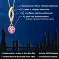 thumbnail image 2 of Gem Stone King 14K Yellow Gold Pink Mystic Topaz and Lab Grown Diamond Pendant Necklace for Women | 0.63 Cttw | Gemstone November Birthstone | Heart Shape 5MM | With 18 inch Chain, 2 of 6