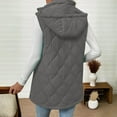 thumbnail image 6 of Xdegoge Long Quilted Vest for Women Lightweight Zip up Sleeveless Jackets Hooded Padded Down Thermal Casual Winter Coats Warm Oversized Fashion Puffer Vests with Pockets Outerwear, 6 of 8