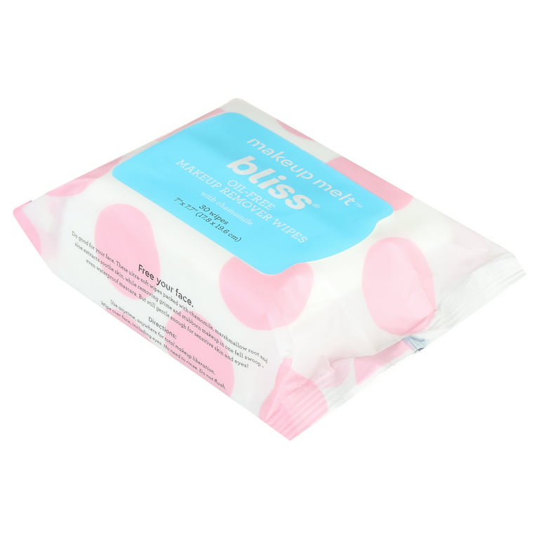 direkte sår ulykke Bliss Makeup Melt Oil-Free Makeup Remover Wipes, Facial Cleansing Wipes for  All Skin Types, 30ct - Walmart.com