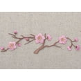 thumbnail image 2 of Cherry Blossom - Pink Flowers - Brown Stem - LARGE - Iron on Applique - Embroidered Patch, 2 of 2