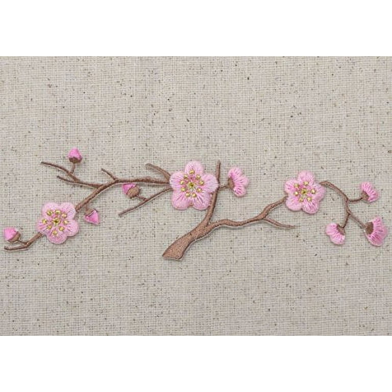 Cherry Blossom Iron-on Patch, Embroidered Flower Applique, Iron-on Flower  Patch, Decorative Patches