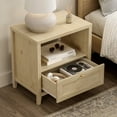 thumbnail image 5 of Joyyskill Modern Nightstand with Storage, Farmhouse End Table with Drawer, Freestanding Wide Bedside Table, Light Oak, 5 of 6
