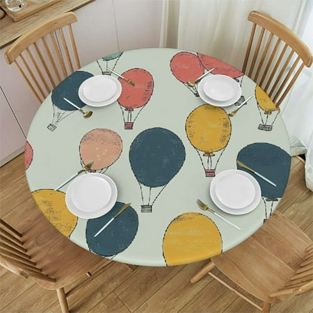 

Xllo0ord Doodle Air Balloon Colorful Seamless Pattern Round Table Cover with Elastic Edge Bands Waterproof Square Table Cloths for Party Home Kitchen Dining Wedding 31 -35