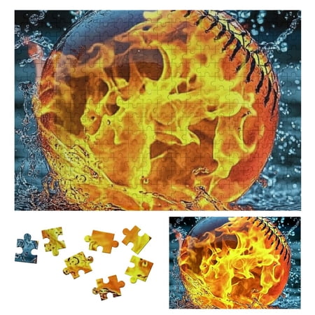 Palnkart Ball Water Fire Wooden Jigsaw Puzzle Impossible Game Toy Gift for Family Friends 300 PCS