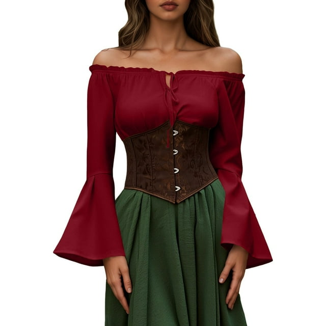 Women's Chiffon Blouse Off Shoulder Style Bohemian Flowy Top For Spring Autumn Casual Daily Wear