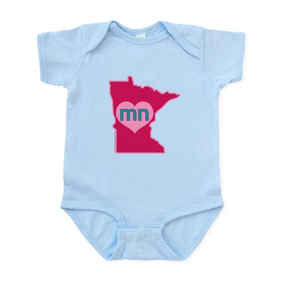 CafePress - MN Heart Body Suit - Baby Light Bodysuit, Size Newborn - 24 Months