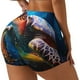 thumbnail image 1 of Fotbe Ice Blue Ocean Sea Turtle Shorts Sin Costuras – Shorts Deportivos de Cintura Alta para Mujer, Elásticos para Gimnasio, Yoga, Running o Ciclismo-Small, 1 of 8