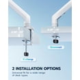 thumbnail image 3 of ARES WING Heavy Duty Single Monitor Arm - Fully Adjustable Monitor Mount for 17"-40" Ultrawide Screens up to 26.4 lbs with Clamp/Grommet Desk Mount, 75/100 Vesa Mount, White, 3 of 8