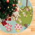 thumbnail image 5 of FMSHPON Easter Tree Skirt Colorful Eggs Bunny Xmas Christmas Tree Skirt Stand Mat for Holiday Party Decoration Indoor Outdoor 48 inches, 5 of 6
