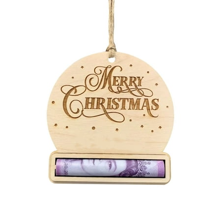 

Christmas Decorative Pendant Wooden Wallet Red Envelope Creative Crafts Elk Bell
