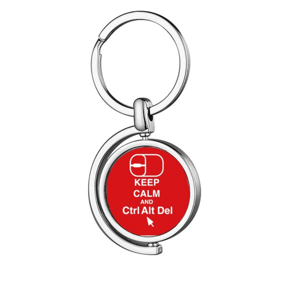 Mouse Control Delete Computer Rotating Keychain Metal Keyring Holder