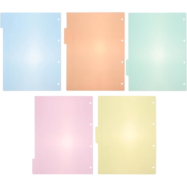 HSHDLDF Binders 3 Ring A4 Binder Dividers Labels Transparent PVC Binder Divider Pages Plastic Binder Dividers Insertable Indexing Cards Binder Page, 10pcs 3 Ring Binder