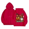 thumbnail image 6 of Sweatshirts for Women Trendy Halloween Hoodie with Pumpkin Ghost Funny Print Oversized Long Sleeve Top Fall Tops,Red,L, 6 of 7