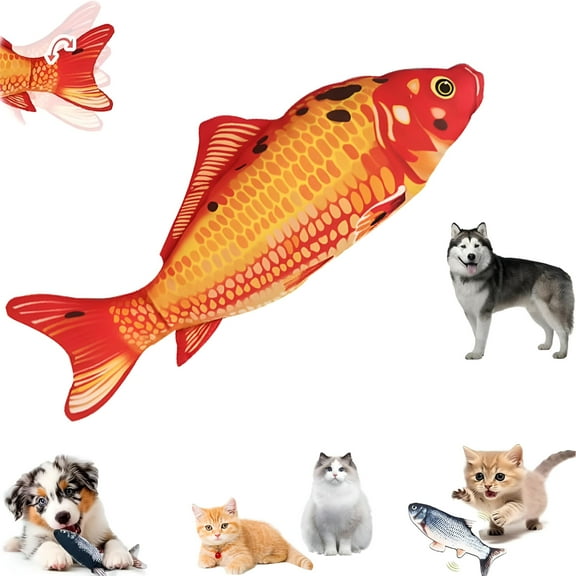 BESTSKY 2026 New Realistic Flopping Interactive Dog Toys, Moving Fish Cat Kicker Toys, Automatic Moving & Chew-Resistant Pet Toy for Small/Medium Dogs & Cats