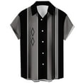thumbnail image 2 of LRGSHF Men's Short Sleeve Button Down Shirts Retro Bowling Shirt Summer Basic Camp Collar 1950s Vintage Blouse Breathable Vacation Tops with Pocket, 2 of 4