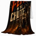 thumbnail image 2 of Western Rodeo Bull Rider No Fear Chute Cowboy, Cozy Typography Art Scene, Warm Flannel Blanket for Living Room and Reading Nook, Art Lovers Housewarming Gift, Artistic Home Decor, 2 of 9