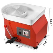 Pottery Forming Machine 25cm Ceramic Pottery Wheel with Adjustable Feet Lever Pedal 350W Art Craft