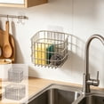 thumbnail image 1 of Sentmoon Kitchen Storage Rack Bakers Rack Wall Mounted Storage Basket Stainless Steel Kitchen Organizer Hanging Shelf Rack for Bathroom Pantry Sink Area and Home Space Saving Storage, 1 of 9