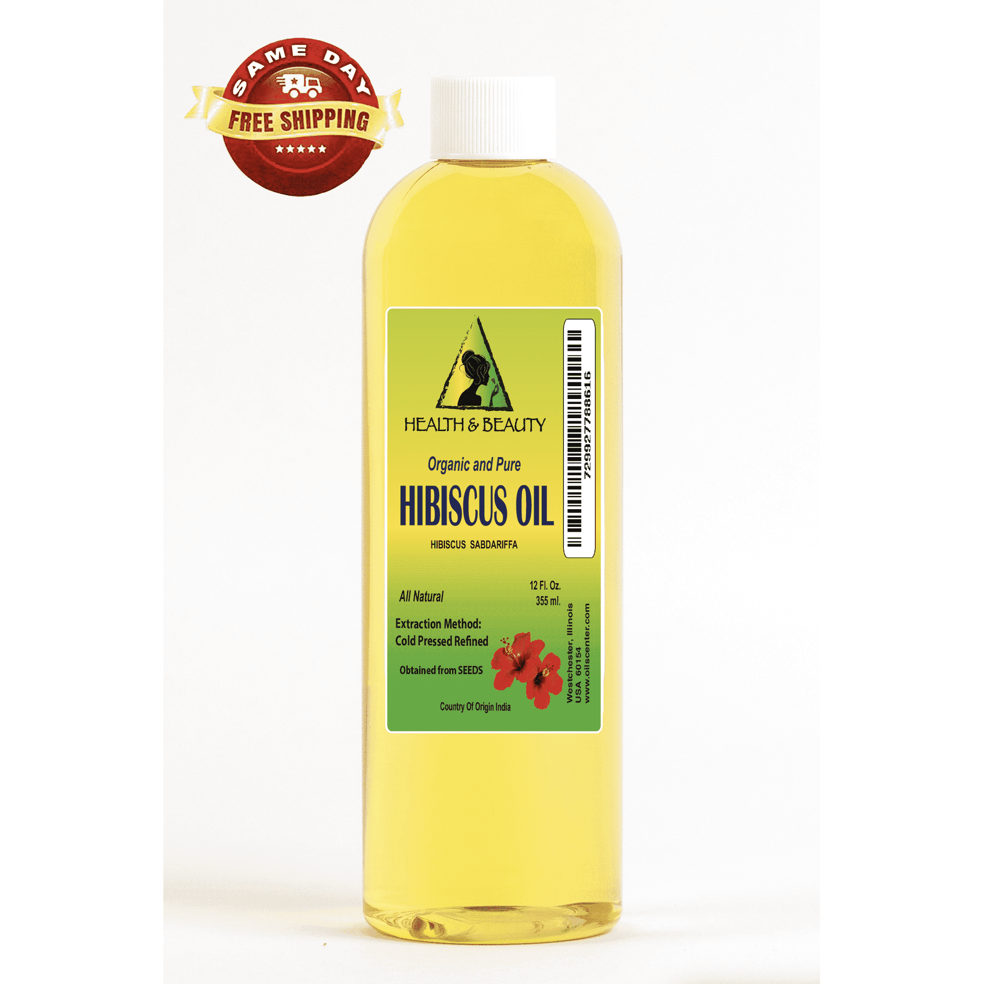 Hibiscus Seed Oil Refined Organic Carrier Cold Pressed Natural 100% Pure 12 oz