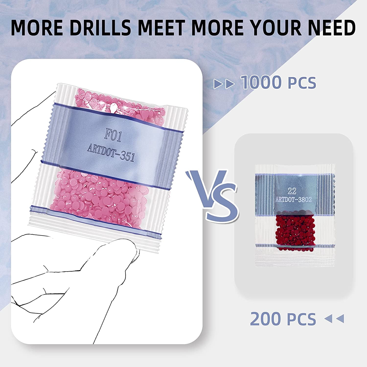 ARTDOT 1000 PCS Round Diamond Drills for Jewelry DIY, 445 Colors Rhinestone Beads per Bag for Diamond Art Crafts
