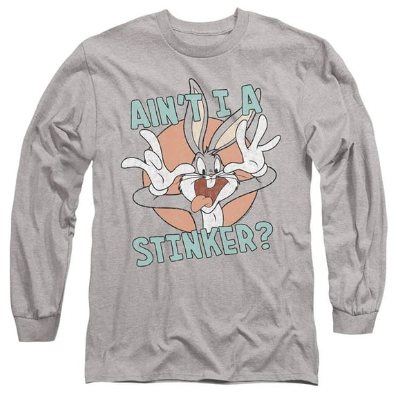 Looney Tunes Aint I A Stinker Long Sleeve Adult 18/1 T-Shirt Athletic Heather