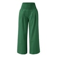 thumbnail image 5 of Women's Linen Pants High Waist Wide Leg Palazzo Pants For Women Smocked Elastic Waist Loose Comfy Casual Pajama Pants Pockets, Women's Casual Pants S, 5 of 6