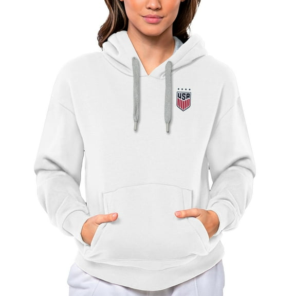 Women's Antigua Charcoal USWNT Victory Pullover Hoodie