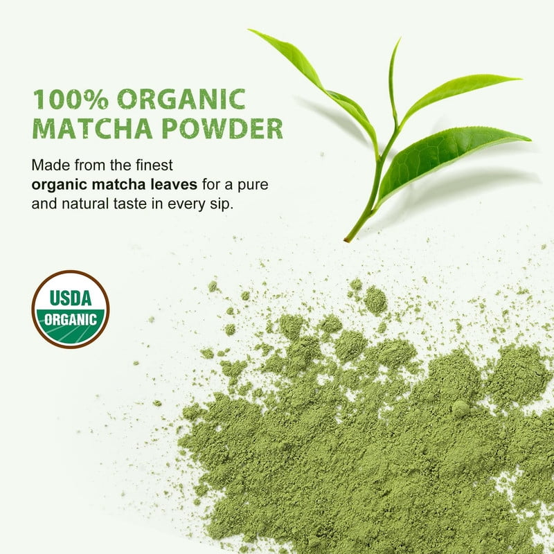 Soeos Organic Matcha Powder, 2 oz, 4 Packs, Total Weight 8 oz
