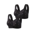thumbnail image 2 of XWSHYW Womens Bras Clearance 2 Pack Slim Fit Floral Pattern Comfort Standard Straps Bra Plus Size Comfortable Casual Wireless Bras, 2 of 4