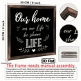 thumbnail image 3 of 2D Flat, 2D FLAT Wall Pediments1pcs Wooden Sign, 8x8inch Rustic Wooden Sign Our Home Our Life Farmhouse Wall Art for Living Room or Bedroom Decor, Printing Design Framed Wall Art Deco for, 3 of 9
