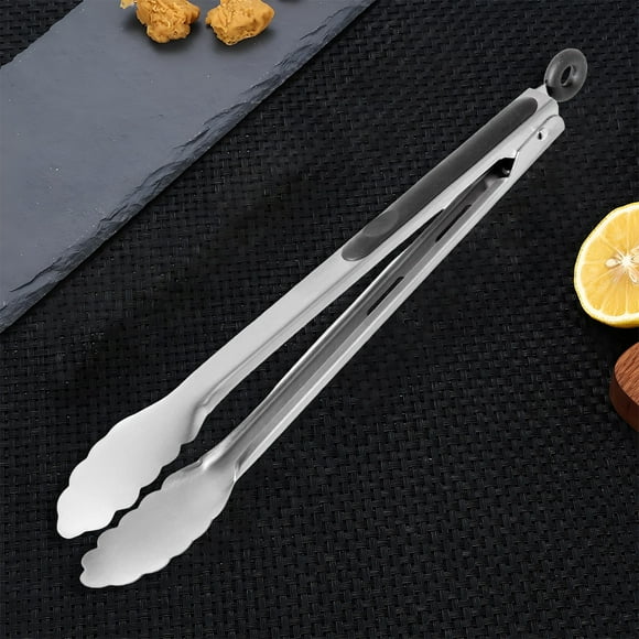Peggybuy Food Tongs Stainless Steel Kitchen Tongs Anti-Scald Handle Clamp BBQ Salad Tools