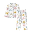 thumbnail image 1 of Fotbe Little Elephant Conjunto de Pijama de Manga Larga para Mujer con Estampado, Ropa de Dormir de 2 Piezas, Conjunto de Casa Suave y Cómodo con Bolsillos-Medium, 1 of 7