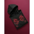 thumbnail image 3 of Smartprints Womens Graphic Hoodie Black - Dragon Twins Cotton Blend Classic Fit, 3 of 4