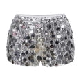 thumbnail image 4 of MIXUE Women Sparkly Shorts Elegant Mini Shorts Partywear Shorts Low Rise Sparkly Night Glitter Club Sequin Palazzo, 4 of 8