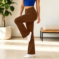 thumbnail image 6 of Horkkom Flare Leggings for Women High Waisted Yoga Pants Solid Color Workout Leggings with Pockets S, Gifts for Women, 6 of 9