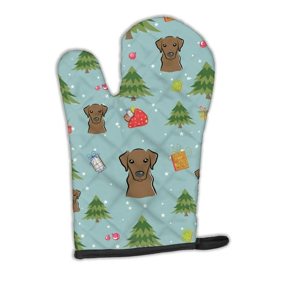 Carolines Treasures BB5023OVMT Christmas Chocolate Labrador Oven Mitt Large multicolor