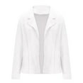 thumbnail image 4 of TKLPEHG Work Blazer for Women 2025 Casual Dressy Open Front Cropped Blazer Jackets Lapel Business Work Office Long Sleeve Cardigan Coats (White,XXL), 4 of 6