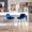 Blue, variant on 2 Bar Stools, 26 Inch, Cream Velvet Fabric Counter Stool With Golden Leg And Footrest, Of Inch &
