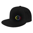 thumbnail image 1 of DouZhe Flat Brim Cap Snapback Hat, Sun Light Face Prints Adjustable Black Adult Baseball Cap, 1 of 7